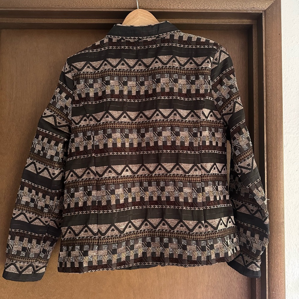 Christopher & Banks Neutral Color Patterned Jacket - Picture 3 of 4